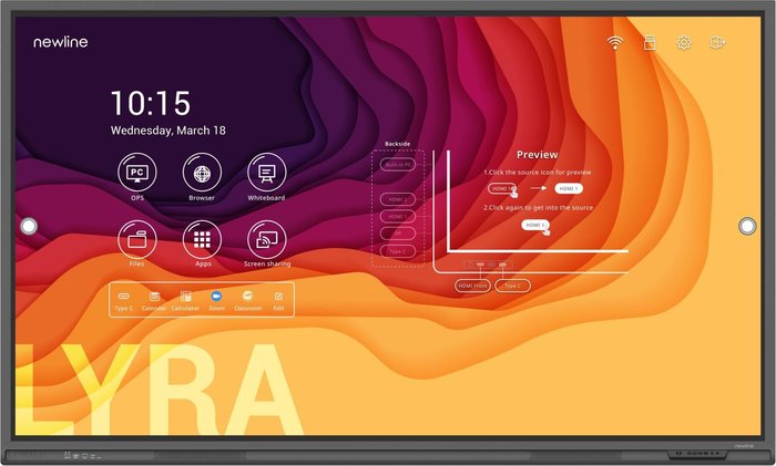 Newline LYRA TT-7521Q | Dotykowy 75" 4K, Android 11, i, WiFi, 400 cd/m2 eBox24-8065497 фото