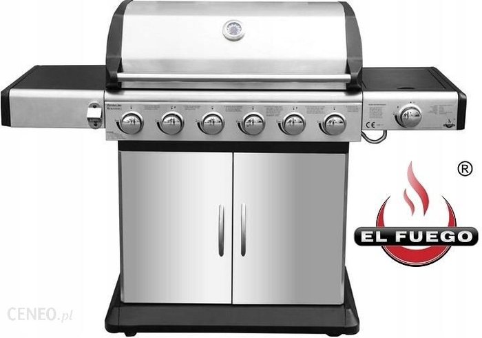 Solidny Grill Gazowy El Fuego Deluxe 7P 21Kw + Led