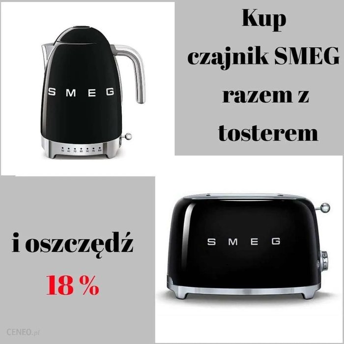 Smeg Czajnik Czarny + KLF04BLEUTSF01BLEU