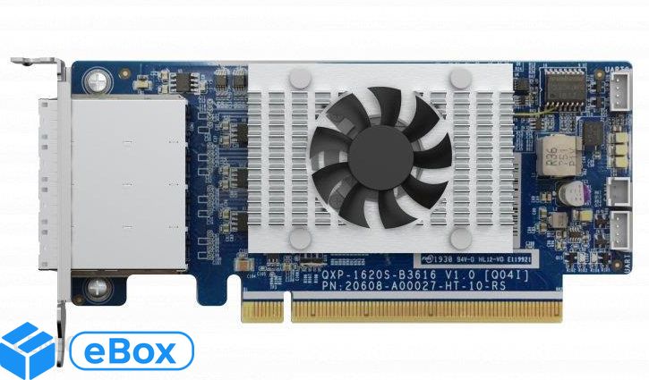 Qnap QXP-1620S-B3616W 4-port miniSAS HD host bus adapter, Broadcom Mercator SAS3616W, PCIe 3.0 x 16 for TL SAS JBOD series eBox24-8083968 фото