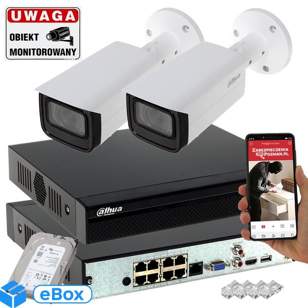 Dahua 2 kamery z rejestratorem 8MPx IPC-HFW2831T-ZAS-27135-S2 MotoZoom Sta eBox24-94277340 фото
