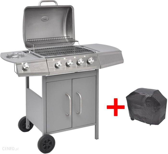 Vidaxl Grill Gazowy, 4+1 Palniki, Srebrny