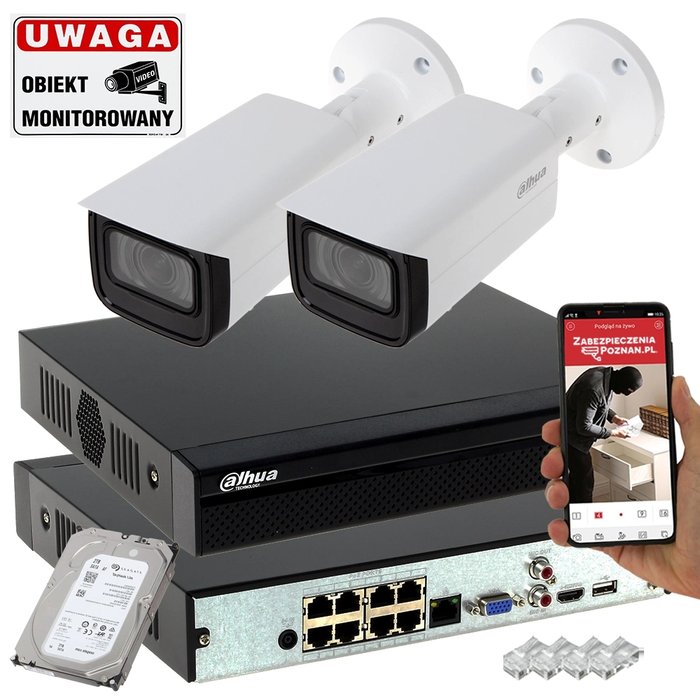 Dahua 2 kamery z rejestratorem 8MPx IPC-HFW2831T-ZAS-27135-S2 MotoZoom Sta eBox24-94277340 фото