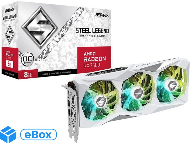 ASROCK Radeon RX 7600 Steel Legend OC 8GB GDDR6 (RX7600SL8GO) eBox24-8267530 фото