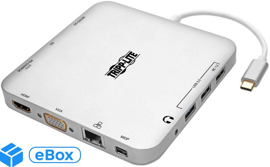 Eaton Tripp Lite USB-C Dock, Dual Display - 4K HDMI/mDP, VGA, USB 3.2 Gen 1 (U442DOCK2S) eBox24-8090631 фото