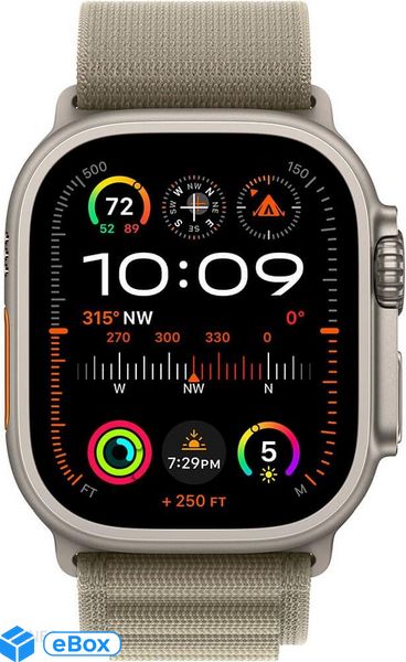 APPLE Watch Ultra 2 GPS + Cellular Koperta 49mm z tytanu w kolorze naturalnym z opaską alpine w kolorze moro (MREY3WBA) eBox24-8201582 фото