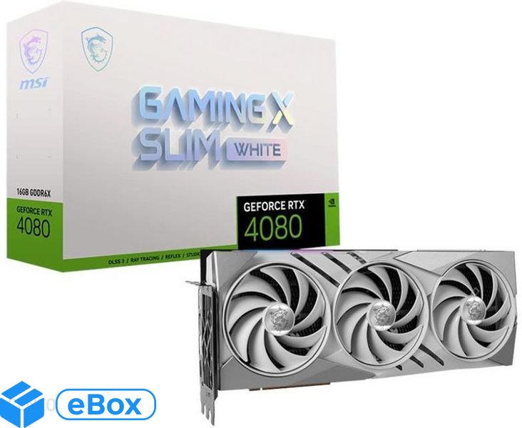 Msi GeForce RTX 4080 Slim White 16GB GDDR6X (RTX408016GBGAMINGXSLIMWHI) eBox24-8267533 фото