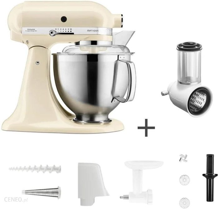 KitchenAid Artisan 5/185 Kremowy 5KSM185PSEAC+5KSMVSA+5KSMFVSFGA