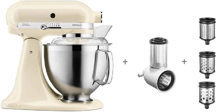 KitchenAid Artisan 5/185 Kremowy 5KSM185PSEAC+5KSMVSA+5KSMEMVSC