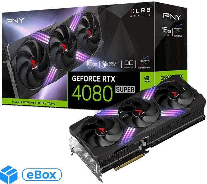 Pny GeForce RTX 4080 SUPER XLR8 EPIC-X RGB Triple OC 16GB GDDR6X (VCG4080S16TFXXPB1O) eBox24-8267469 фото