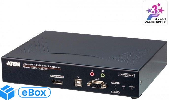 ATEN 4K DisplayPort Single Display KVM over IP Extender (Transmitter) KE9950T-AX-G eBox24-8090437 фото