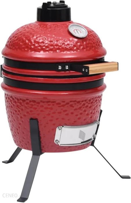 Ceramiczny Grill Kamado Z Wędzarnią, 2-W-1 56cm Czerwony