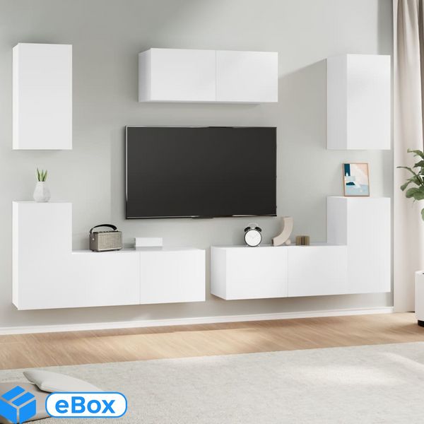 VidaXL Zestaw 7 szafek TV, Biały, materiał drewnopochodny eBox24-94269500 фото