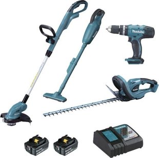 Makita Dhp453 + Kosa Dur181 + Nożyce Do Żywopłotu Duh523 + Dcl180 2X3,0Ah Dlx4093 eBox24-8225141 фото