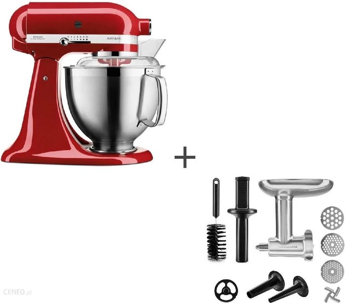 KitchenAid Artisan 5/185 Czerwony 5KSM185PSEER+5KSMMGA