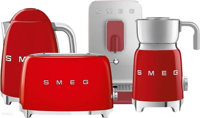 SMEG Zestaw kawowy z KLF03 50's Retro Style Czerwony