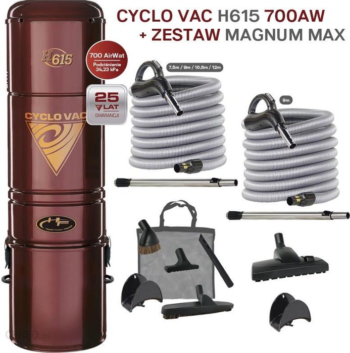 Cyclo Vac H615 + Zestaw Magnum X 2 Z Wężami 9M /10M Lub 12M (1009)