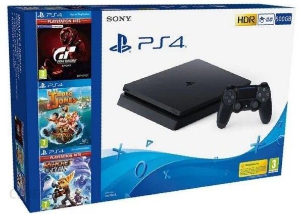 Sony Playstation 4 Slim 500GB + Tadeo Jones + Ratchet + GT Sports