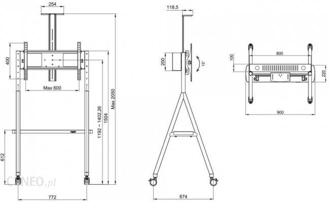 TV SET ACC FLOOR STAND 32-65" NS-M1500BLACK NEWSTAR