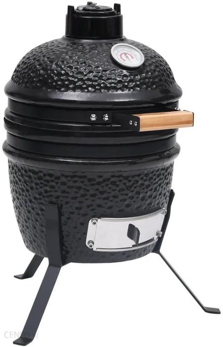 Ceramiczny Grill Kamado Z Wędzarnią, 2-W-1 56cm Czarny