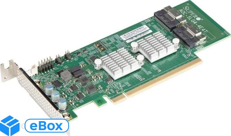 SuperMicro PCIe 4.0 x16 - 2x Slim-SAS (AOC-SLG4-4E4T-O) eBox24-8090102 фото