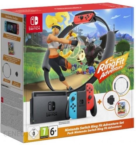 Nintendo Switch + Joy-Con Niebiesko-Czerwony + Ring Fit Adventure NSH074