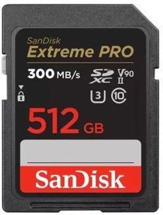 Sandisk 512GB SDXC Extreme Pro 300MB/s UHS-II V90 eBox24-8080279 фото