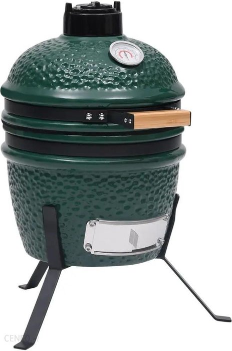 Ceramiczny Grill Kamado Z Wędzarnią, 2-W-1 56cm Zielony