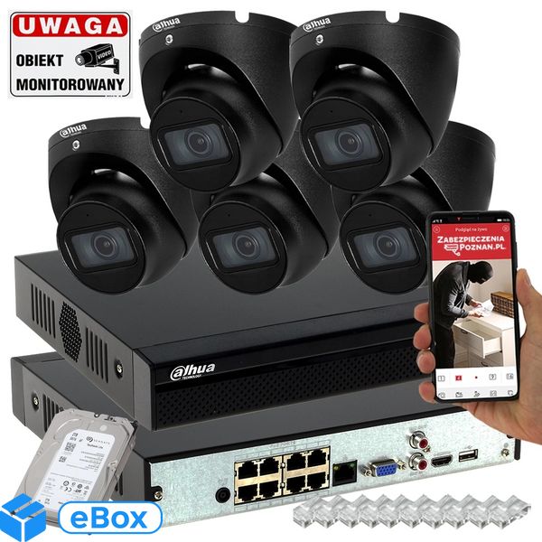 Dahua System monitoringu do domu i firmy IPC-HDW1530T-0280B-S6-BLACK 5MPx eBox24-94277333 фото