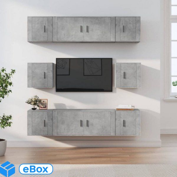 VidaXL 8-częściowy zestaw szafek telewizyjnych, szarość betonu eBox24-94269833 фото