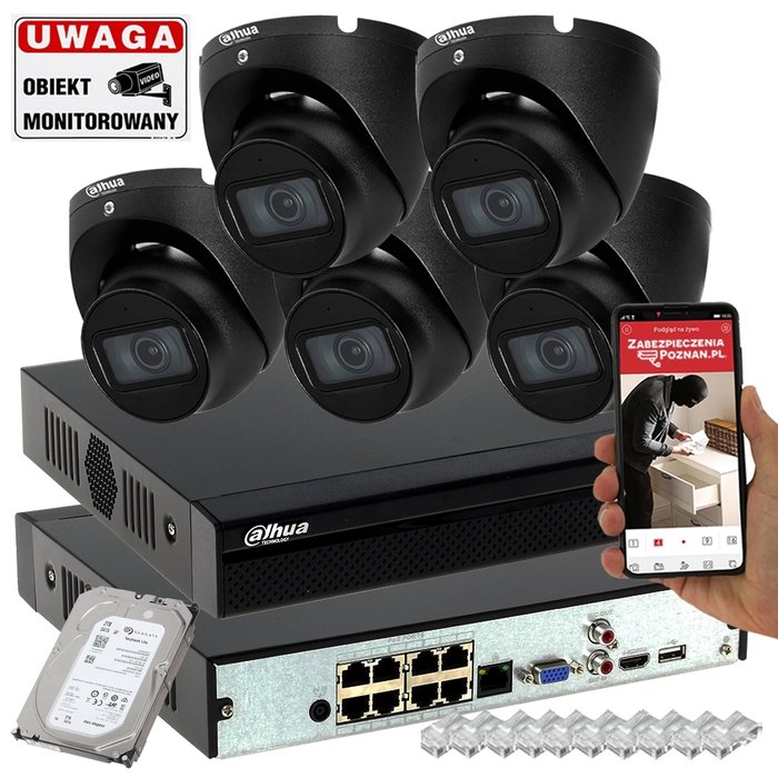 Dahua System monitoringu do domu i firmy IPC-HDW1530T-0280B-S6-BLACK 5MPx eBox24-94277333 фото