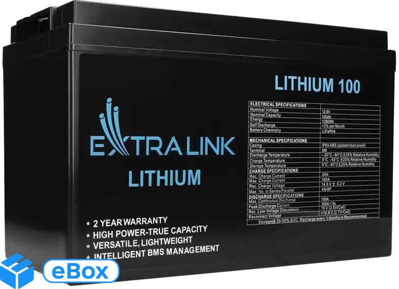 Extralink LiFePO4 12,8v 100ah EX30455 eBox24-8278871 фото