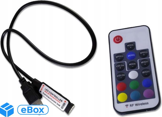 Kontroler Sterownik taśm Led Rgb 5V Usb pilot 144W eBox24-8270040 фото