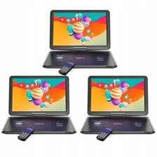 Przenośny odtwarzacz DVD z baterią 15.6"USB Gry x3