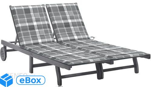 2-osobowy leżak ogrodowy z poduszkami, szary, drewno akacjowe eBox24-8122858 фото