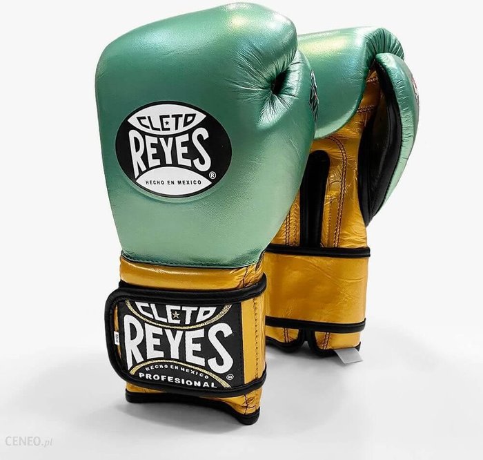 Cleto Reyes Rękawice Bokserskie Velcro Sparing Gloves Gold/Green eBox24-8276762 фото
