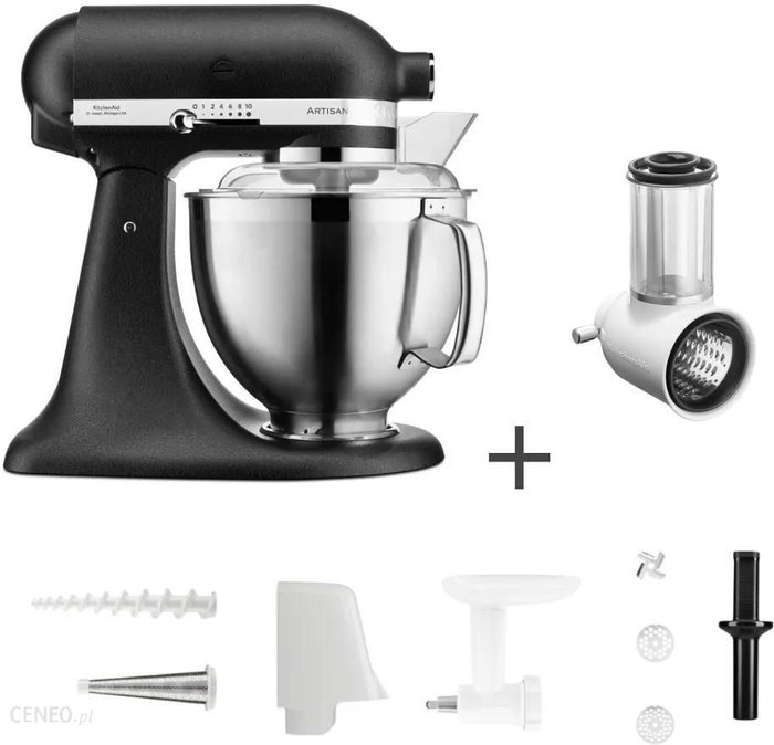 KitchenAid Artisan 5/185 4,8L Żeliwny 5KSM185PSEBK+5KSMVSA+5KSMFVSFGA