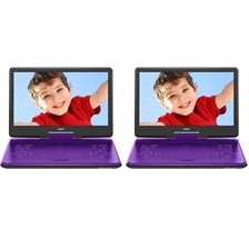 Przenośny odtwarzacz DVD z baterią 15.7"Violett x2