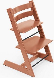 Stokke Tripp Trapp + zestaw Baby Set + tacka - rosnące krzesełko do karmienia z akcesoriami-Terracotta-Black eBox24-8288598 фото