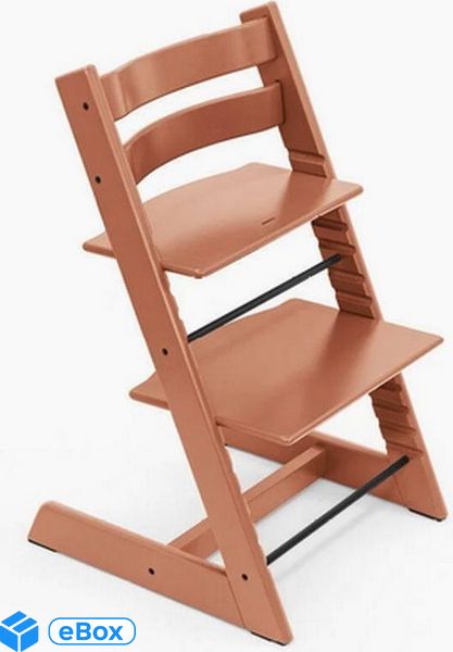 Stokke Tripp Trapp + zestaw Baby Set + tacka - rosnące krzesełko do karmienia z akcesoriami-Terracotta-Black eBox24-8288598 фото