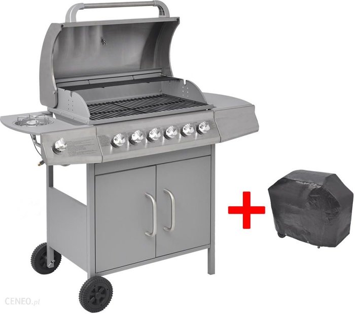 Vidaxl Grill Gazowy, 6+1 Palniki, Srebrny