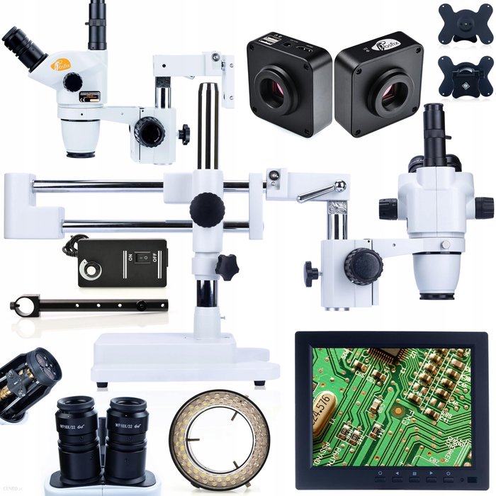 Rosfix Mikroskop Stereoskopowy Pro z Kamerą 16MP, Oświetleniem LED i Wyświetlaczem 8 cali eBox24-8271416 фото