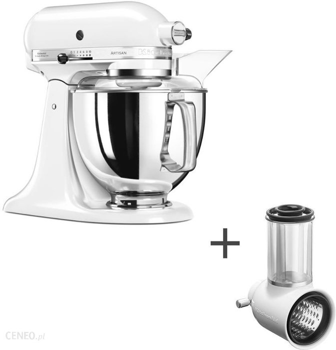 KITCHENAID ARTISAN 5 175 BIAŁY + PRZYSTAWKA DO TARCIA I SZATKOWANIA 5KSM175PSEWH+5KSMVSA