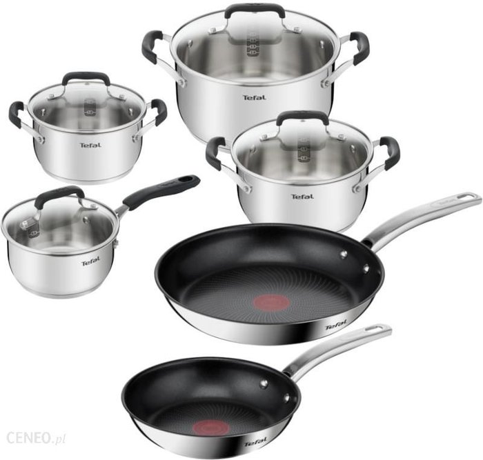 Tefal Zestaw Patelni Intuition I Garnków Z Pokrywkami Cook & Cool 10 Elementów