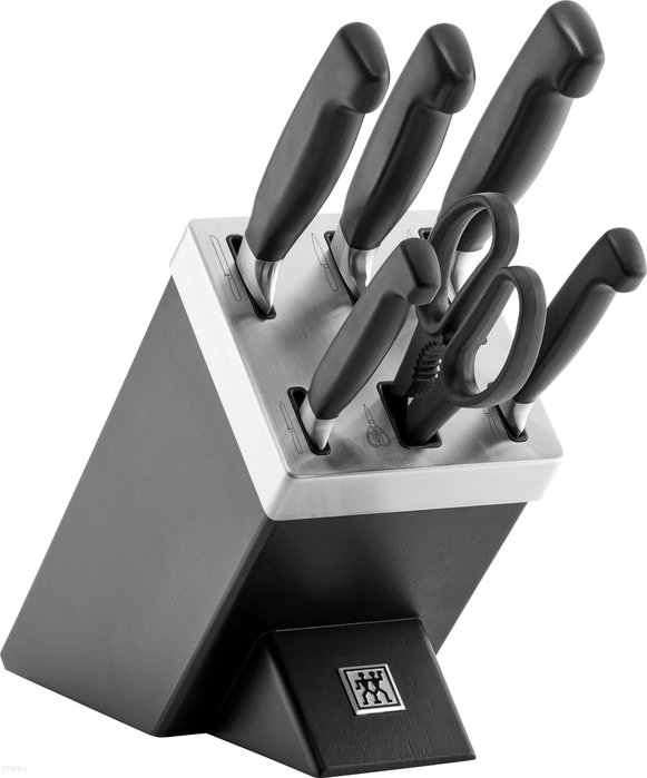 Zwilling Zestaw 5 Noży W Bloku Samoostrzącym Four Star Czarny (351450070)