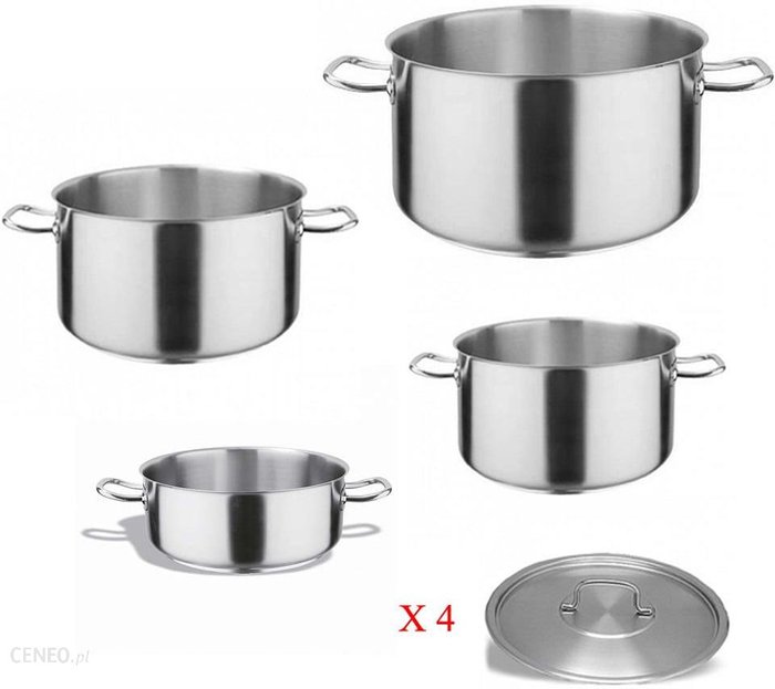 Pujadas Vollrath Inox Pro Profesjonalny Zestaw Garnków 6,3 L, 4 2,5 L,2,1 L.