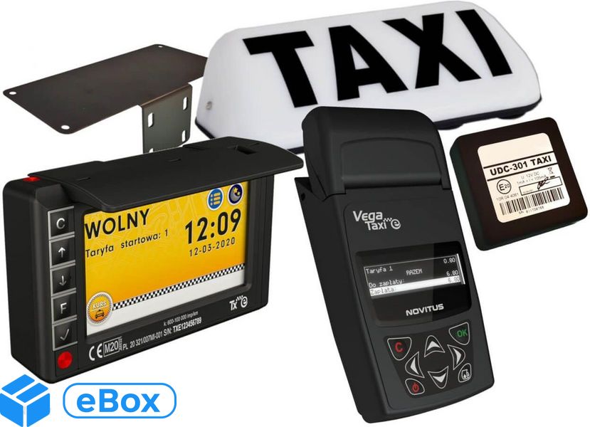 Novitus Taksometr Fiskalny Tx E + Kasa Vega Taxi Uchwyt Samochodowy Przetwornik Udc Lampa Montaż eBox24-8061224 фото