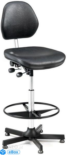 AJ Krzesło warsztatowe z podnóżkiem z tworzywa sztucznego w kolorze czarnym (254293) eBox24-8198276 фото